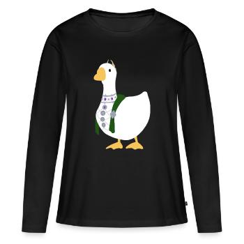 Là où les vents se rencontrent - Chinese Goose - Velvet Shade - T-shirt manches longues Premium bio Femme - noir - Devant - Julia (174cm)