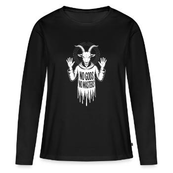Rituel du Halo du Crâne de Chèvre - T-shirt manches longues Premium bio Femme - noir - Devant - Julia (174cm)
