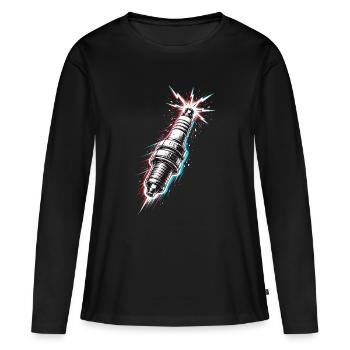 Conception d’outils mécaniques de moteur de bougie d’allumage - T-shirt manches longues Premium bio Femme - noir - Devant - Julia (174cm)