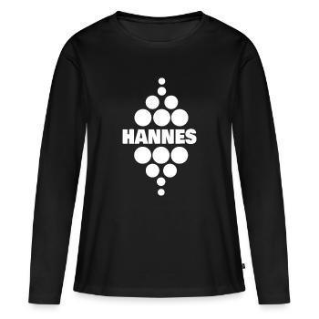 Étudiant Hannes - T-shirt manches longues Premium bio Femme - noir - Devant - Julia (174cm)