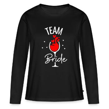 Équipe Bride - T-shirt manches longues Premium bio Femme - noir - Devant - Julia (174cm)