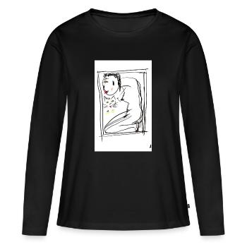 chat - T-shirt manches longues Premium bio Femme - noir - Devant - Julia (174cm)