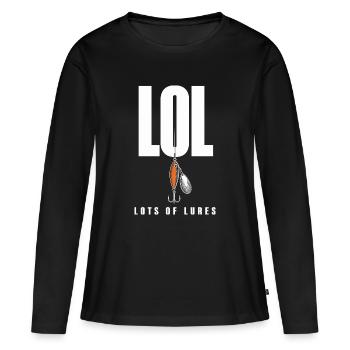 LOL Beaucoup de leurres, motif drôle de pêcheur pour - T-shirt manches longues Premium bio Femme - noir - Devant - Julia (174cm)