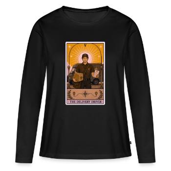 Parcel Driver | Delivery Courier Tarot - Women's Premium Organic Long Sleeve Shirt - black - Front - Julia (174cm)