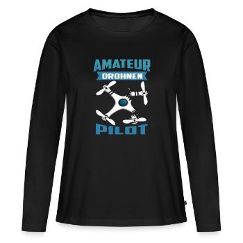 Amateur Pilot schrottet Drohne - Frauen Premium Bio Langarmshirt - Schwarz - Vorne - Julia (174cm)