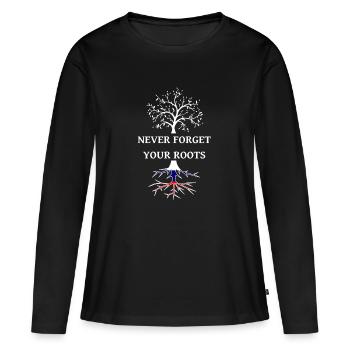 Russie racine russe racines - T-shirt manches longues Premium bio Femme - noir - Devant - Julia (174cm)