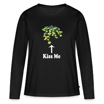 Kiss Me - Frauen Premium Bio Langarmshirt - Schwarz - Vorne - Julia (174cm)