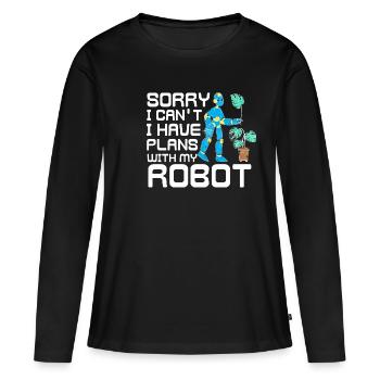 Robot robotique Robotique - T-shirt manches longues Premium bio Femme - noir - Devant - Julia (174cm)