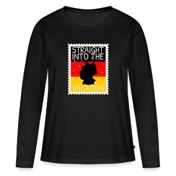 Drapeau de l’Allemagne Drapeau allemand Utilisé Look Homeland - T-shirt manches longues Premium bio Femme - noir - Devant - Julia (174cm)