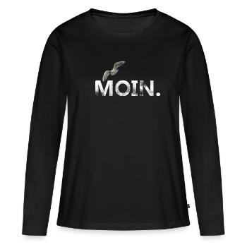 Moin - Frauen Premium Bio Langarmshirt - Schwarz - Vorne - Julia (174cm)