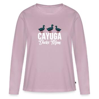Cayuga Duck Owner Jouets d’enclos d’animaux en peluche - T-shirt manches longues Premium bio Femme - rose poudré - Devant - Julia (174cm)