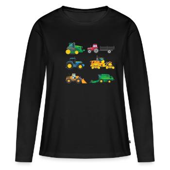 Tractors Trecker Farmer Farmers Kids Gift - Women's Premium Organic Long Sleeve Shirt - black - Front - Julia (174cm)