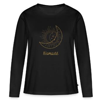 "Namasté" for Pilates and Yoga - Women's Premium Organic Long Sleeve Shirt - black - Front - Julia (174cm)