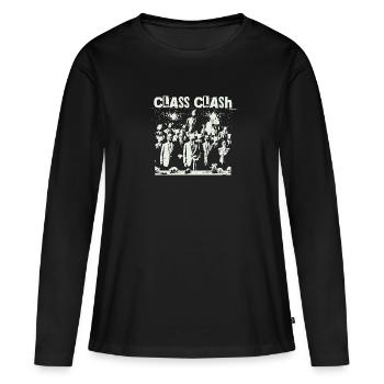 Le choc des classes rebelles résiste à la résistance - T-shirt manches longues Premium bio Femme - noir - Devant - Julia (174cm)