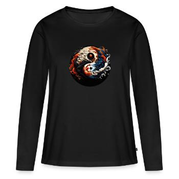 Yin Yang - T-shirt manches longues Premium bio Femme - noir - Devant - Julia (174cm)