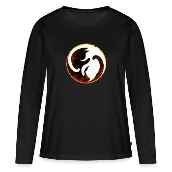 Yin Yang - T-shirt manches longues Premium bio Femme - noir - Devant - Julia (174cm)