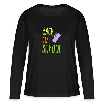 la rentrée scolaire - T-shirt manches longues Premium bio Femme - noir - Devant - Julia (174cm)
