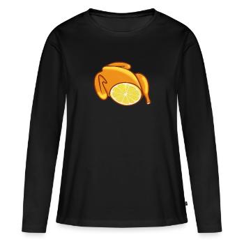 poulet, poulet, citron, poulet au citron, bande dessinée - T-shirt manches longues Premium bio Femme - noir - Devant - Julia (174cm)