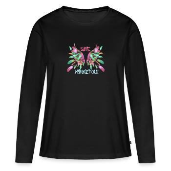 ailes d’ange, ailes, ailes d’ange, sauver winnetou - T-shirt manches longues Premium bio Femme - noir - Devant - Julia (174cm)