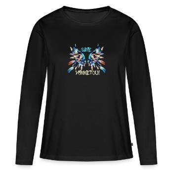 engelsflügel,flügel,angelwings,save winnetou - Frauen Premium Bio Langarmshirt - Schwarz - Vorne - Julia (174cm)