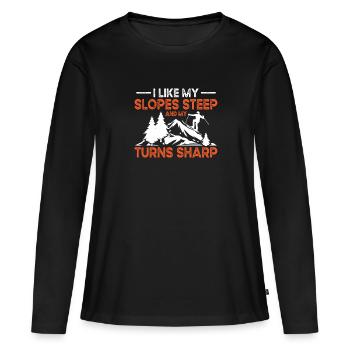 Pistes de ski Ski raide Skis d’hiver - T-shirt manches longues Premium bio Femme - noir - Devant - Julia (174cm)