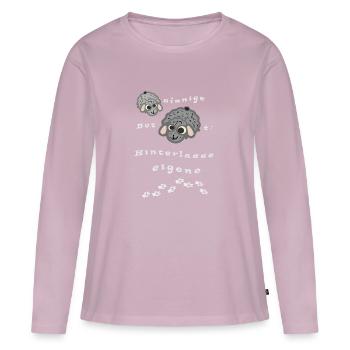 Hinterlasse eigene Spuren - Frauen Premium Bio Langarmshirt - Altrosa - Vorne - Julia (174cm)
