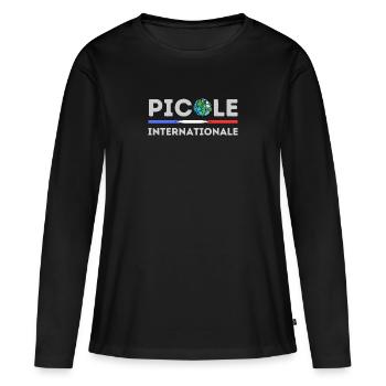 Picole internationale - T-shirt manches longues Premium bio Femme - noir - Devant - Julia (174cm)
