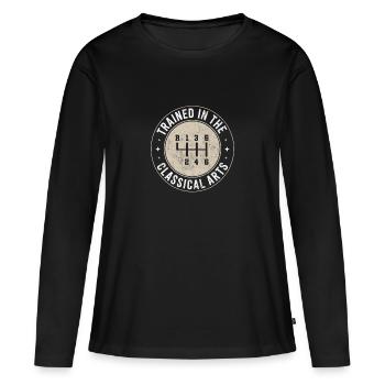 Conception amusante du levier de vitesse - T-shirt manches longues Premium bio Femme - noir - Devant - Julia (174cm)