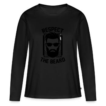 Respecter Le roi barbe respecte Barde - T-shirt manches longues Premium bio Femme - noir - Devant - Julia (174cm)