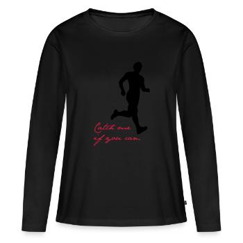 Catch me if you can - T-shirt manches longues Premium bio Femme - noir - Devant - Julia (174cm)
