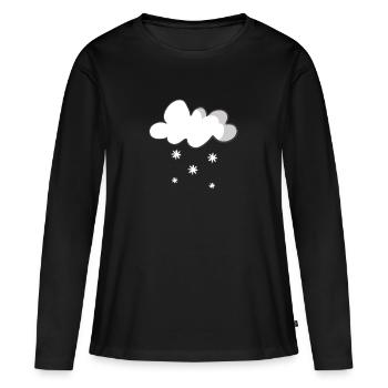 neige - T-shirt manches longues Premium bio Femme - noir - Devant - Julia (174cm)