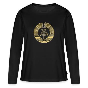 Armoiries de la RDA - T-shirt manches longues Premium bio Femme - noir - Devant - Julia (174cm)