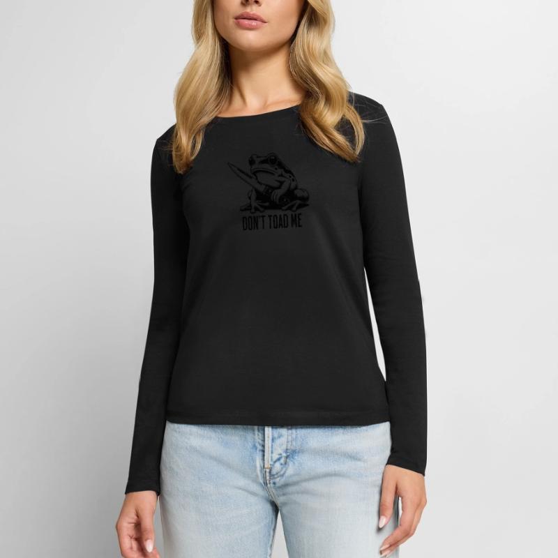 Vintage Frog Toad Meme Grumpy Frog Don't Toad Me Women's Premium Organic Long Sleeve Shirt