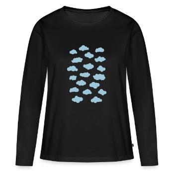 Clouds fleecy cloud - Women's Premium Organic Long Sleeve Shirt - black - Front - Julia (174cm)