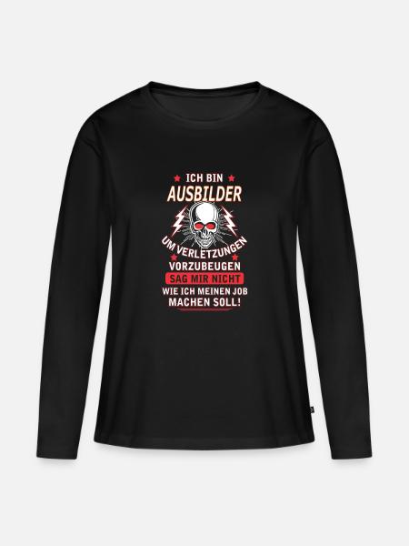 AUSBILDER - Frauen Premium Bio Langarmshirt - Schwarz