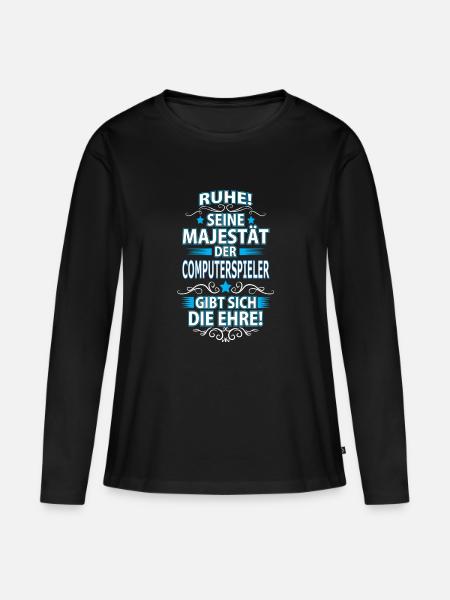 COMPUTERSPIELER - Frauen Premium Bio Langarmshirt - Schwarz