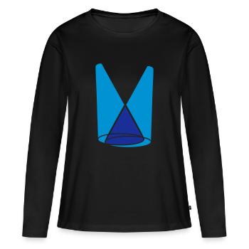 2 Scheinwerfer Lichtkegel Bühne - Frauen Premium Bio Langarmshirt - Schwarz - Vorne - Julia (174cm)