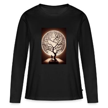 Weltenbaum World Tree Oil - T-shirt manches longues Premium bio Femme - noir - Devant - Julia (174cm)