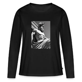 Zeus IV - T-shirt manches longues Premium bio Femme - noir - Devant - Julia (174cm)