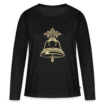 Jingle Bell de vacances - T-shirt manches longues Premium bio Femme - noir - Devant - Julia (174cm)