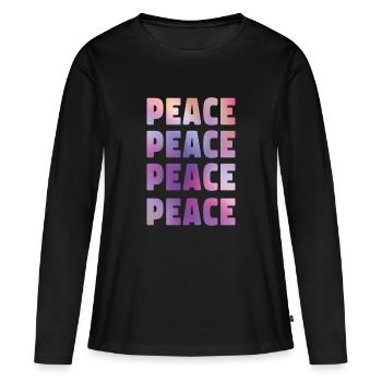 Frieden gegen Krieg statement weihnachten - Frauen Premium Bio Langarmshirt - Schwarz - Vorne - Julia (174cm)