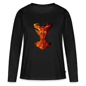 Diable - T-shirt manches longues Premium bio Femme - noir - Devant - Julia (174cm)