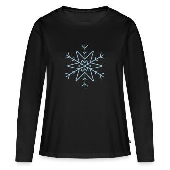 Cristal de glace flocon de neige hiver noel - T-shirt manches longues Premium bio Femme - noir - Devant - Julia (174cm)