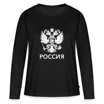 Russia - Women's Premium Organic Long Sleeve Shirt - black - Front - Julia (174cm)