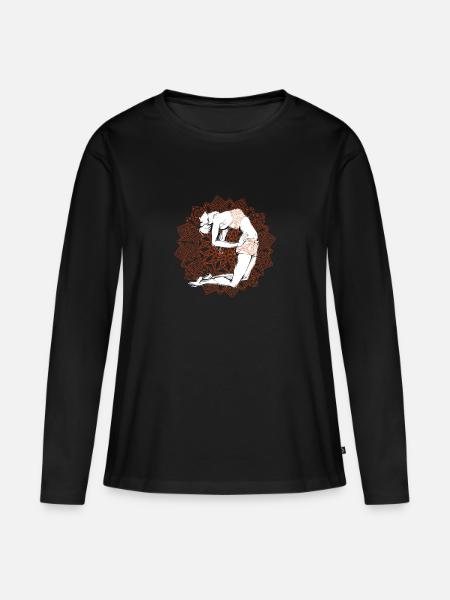 Il mio yoga rosso - Maglia a maniche lunghe ecologica premium da donna - nero