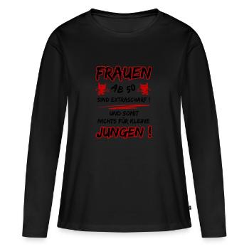 Les femmes de plus de 50 ans sont très sexy... 50e anniversaire - T-shirt manches longues Premium bio Femme - noir - Devant - Julia (174cm)