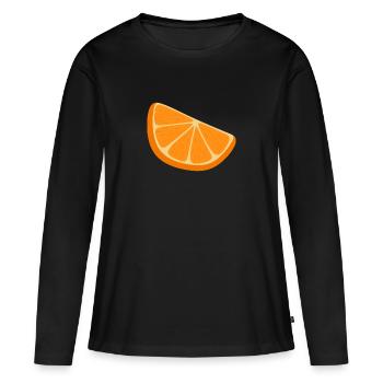 tranche d’orange - T-shirt manches longues Premium bio Femme - noir - Devant - Julia (174cm)