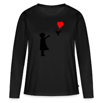 Tribute to Banksy - Women's Premium Organic Long Sleeve Shirt - black - Front - Julia (174cm)