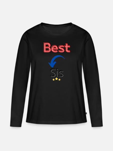 Beste Schwester / Beste Schwester - Frauen Premium Bio Langarmshirt - Schwarz