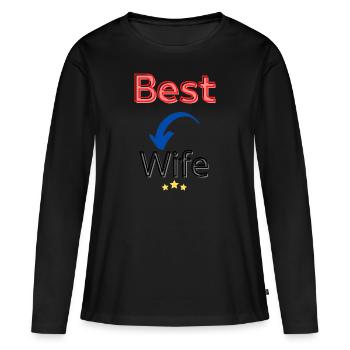 Beste Ehefrau / Beste Frau - Frauen Premium Bio Langarmshirt - Schwarz - Vorne - Julia (174cm)